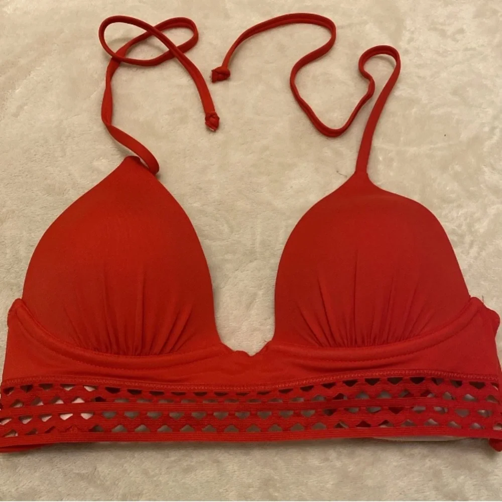 Shade & Shore Red Halter Bikini Top